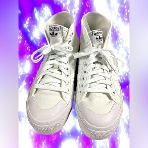 Adidas Nizza White Mid-Top Platform "Cloud White" Colorway Women's Size 8